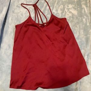 Red satin cami
